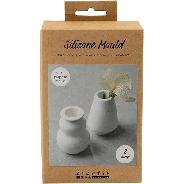 Silikonform, Vas och ljushållare, H: 7,5 cm, Dia. 5,5 cm, matt transparenta, 2 st./ 1 förp.
