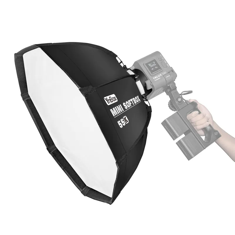 YnBox 55K 55cm/22in Octagon Photography Softbox med Bowens-fäste avtagbar bärväska för diffusor svart