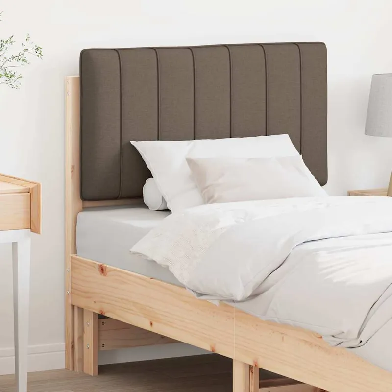 vidaXL Klädd sänggavel med huvudgavel Brun och Taupe 80 cm Massiv furu (#3337)