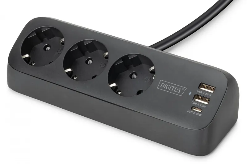 DIGITUS 3-Way Desk Power Socket.