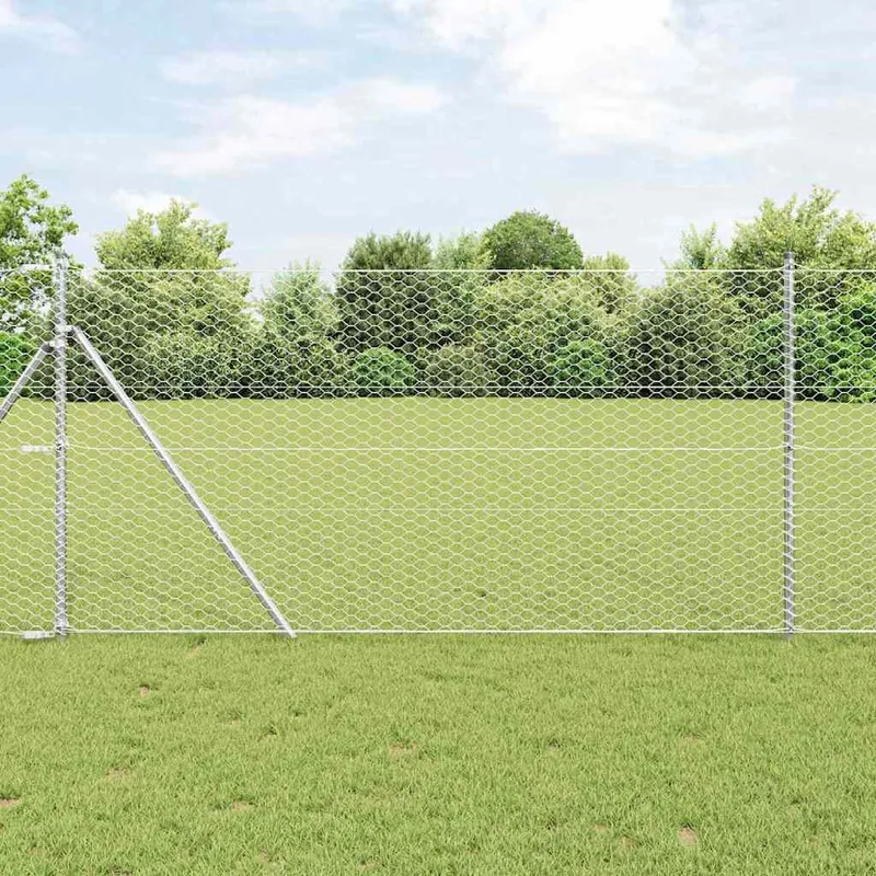 vidaXL Hexagonstängsel 100 x 1,4 m Galvaniserat stål Silver