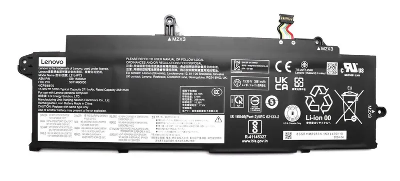 Lenovo Laptop Batteri internt, 4c 57Wh, Li-ion, LG