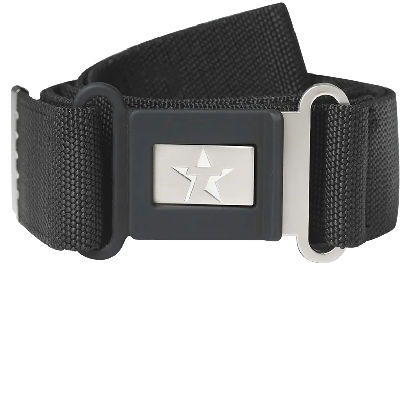 Texstar AB04199920170 Bälte stretch, kardborrjustering Svart/Grå