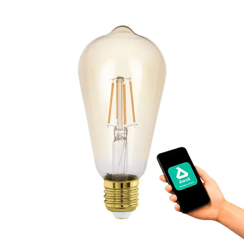 EGLO CONNECT-Z E27 LED ST64 bärnstensfärgad dropplampa med varmvitt ljus
