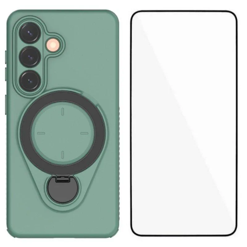 WANLONFENG Mobilskal för Samsung Galaxy S26 Plus Kickstand PC + TPU – Armgrön