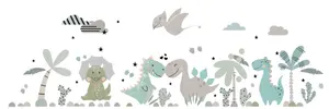 Väggdekal - Dinosaurier och träd