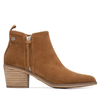 Refresh för kvinnor. 17515104-CAMEL Ankelstövlar 175151 brun (38), 3 till 5 cm, Zip, Casual, Före