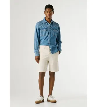 Pepe Jeans för män. PM8000034 Kort Regular Chino vit (34), Casual, Bomull