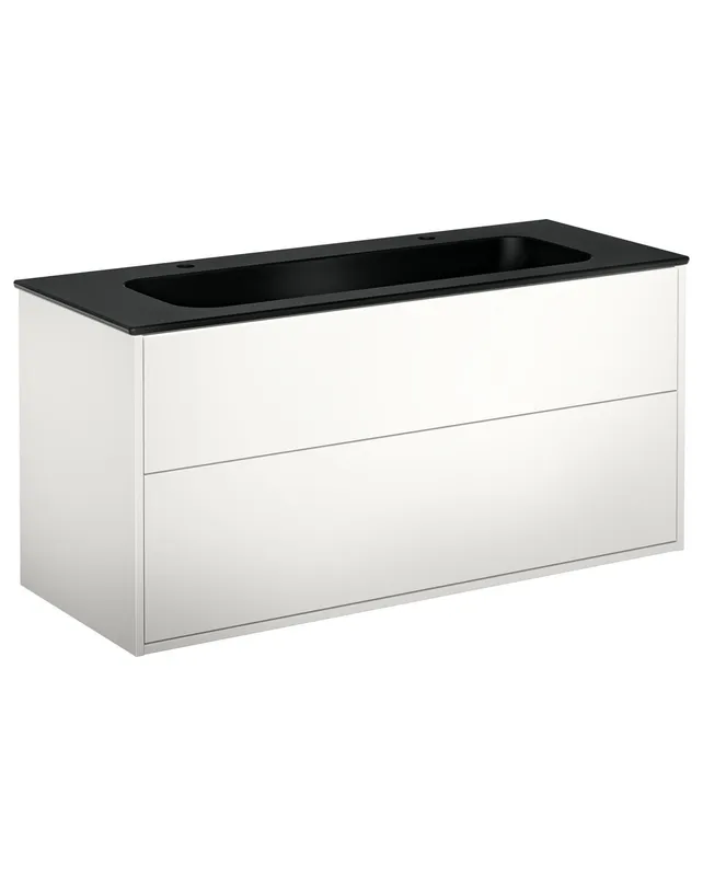 Gustavsberg Artic GB71ACVU12TM38 Kommodpaket vit/mattsvart, 120 cm, 2 blandarhål Vit/mattsvart