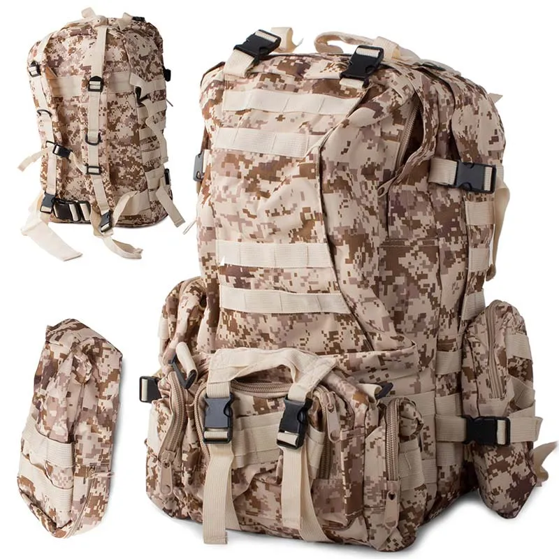 Camping / Militär Taktiskt Ryggsäck - 48,5 L Desert Camo