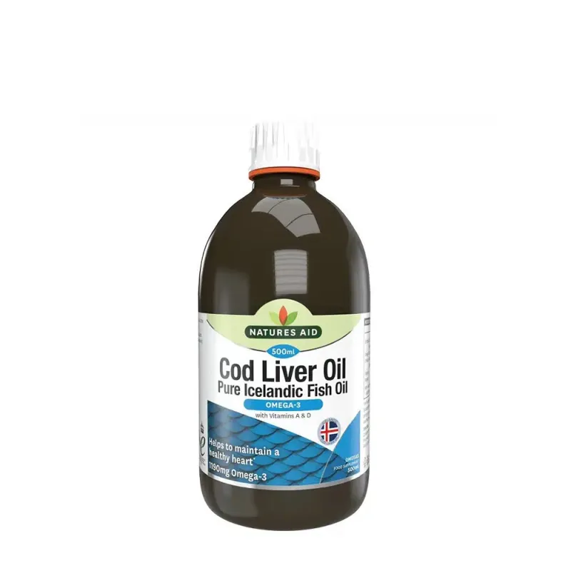Natures Aid - Torskleverolja, 500 ml