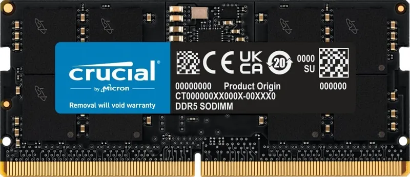 Crucial – DDR5 – modul – 16 GB – SO DIMM 262-pin – 4800 MT/s / PC5-38400 – CL40 – 1.1 V – ej buffrad – icke ECC