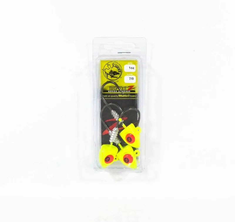 Tackle Tactics TT Big EyeZ Jig Head 1 oz 7/0 Chart Red EyeZ (5284)