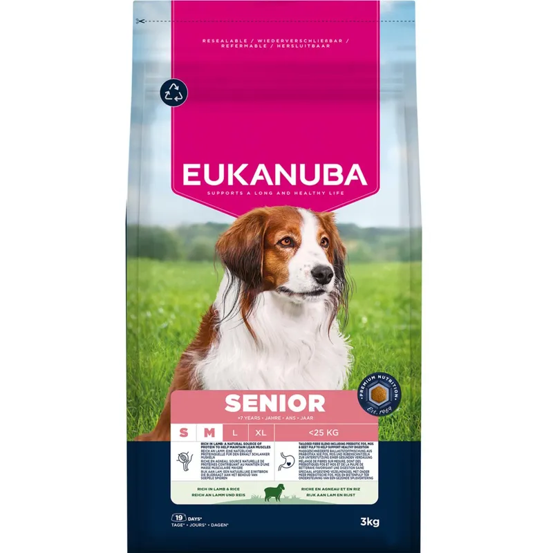 Eukanuba Dog Senior Small & Medium Breed Lamb & Rice Torrfoder till Seniorhund (#2228)