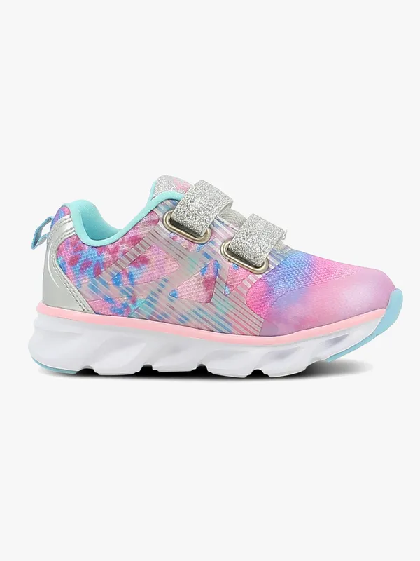 Leaf Skalka Blinkande Sneakers, Silver/Rosa, 24