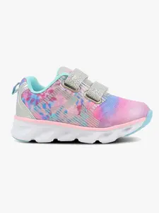 Leaf Skalka Blinkande Sneakers, Silver/Rosa, 24