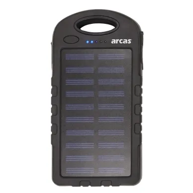 Powerbank med solceller och ficklampa 6000 mAh
