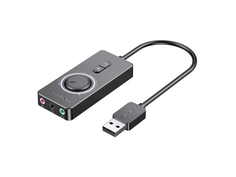 Vention External USB 2.0 audio card 1m (black)