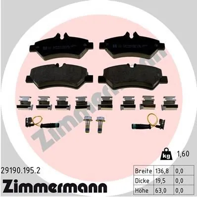 Bromsbelägg ZIMMERMANN 29190.195.2