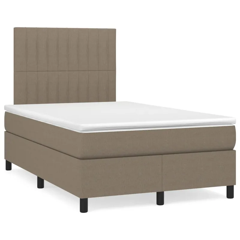 vidaXL Ramsäng med madrass & LED taupe 120×190 cm tyg (#1028)