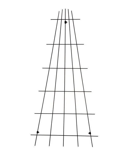 Trådspaljé Solfjäder Svart 30-75x150cm