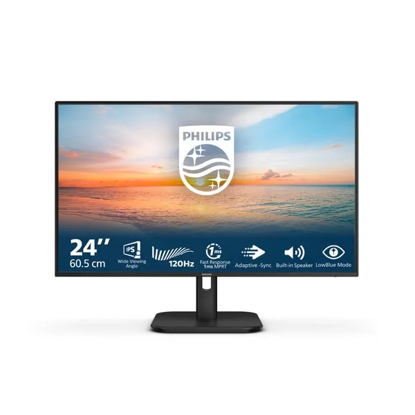 Philips 1000 series 24E1N1200A/00 platta pc-skärmar 60,5 cm (23.8″) 1920 x 1080 pixlar Full HD LCD Svart