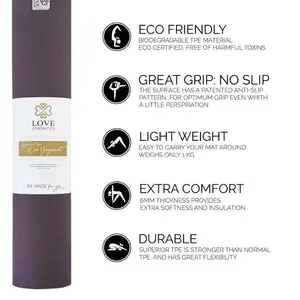 Yogamatta Eco TPE 6mm Passionate Purple - Love Generation