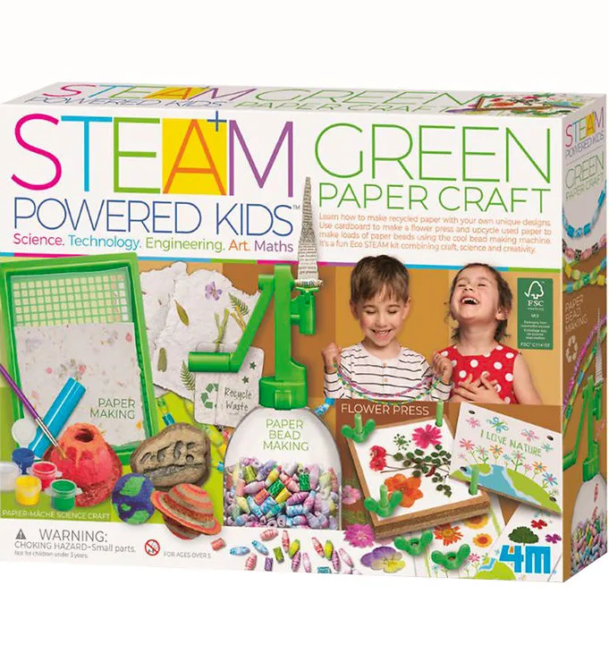 4M Återvunnet papper Set – STEAM-driven Kids – Green Papperspyss