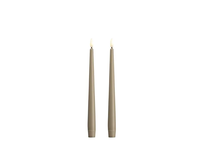 Moods & More LED taper candle - Slim - Kit grey - 23×250 mm - 2 pcs