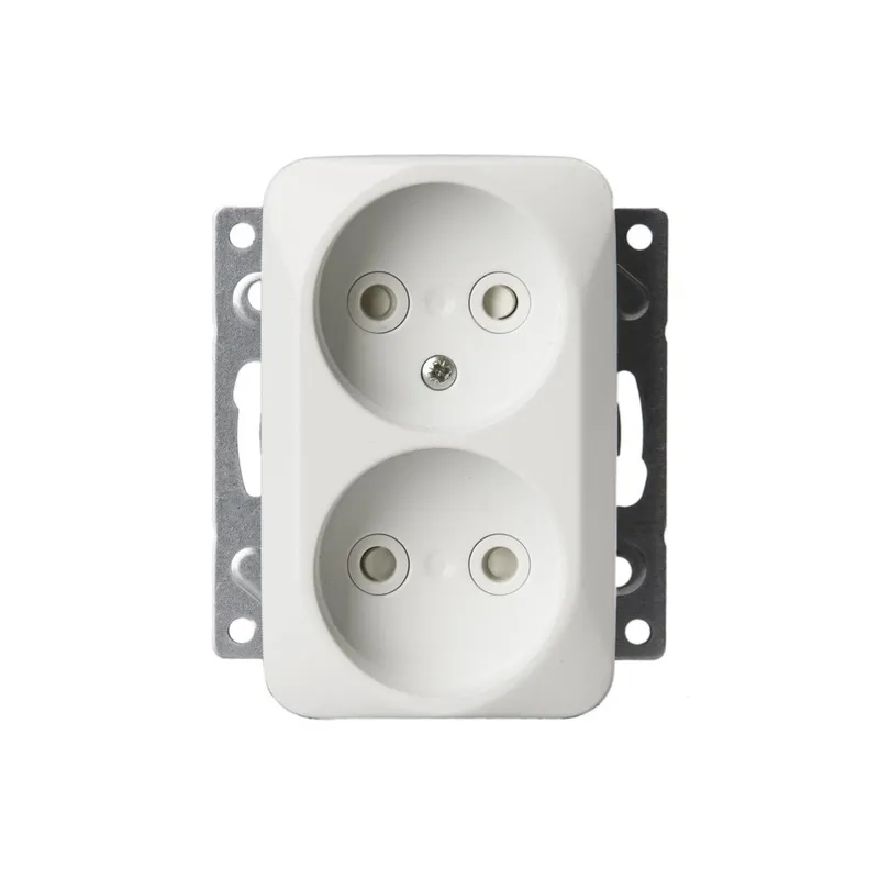 ABB 302UC Vägguttag 2-vägs, infällt, ojordat