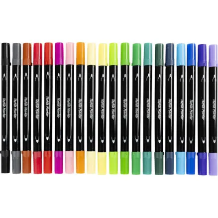 Textiltuschpennor Standardfärger spets 2,3 & 3,6 mm 20 st Creativ Company