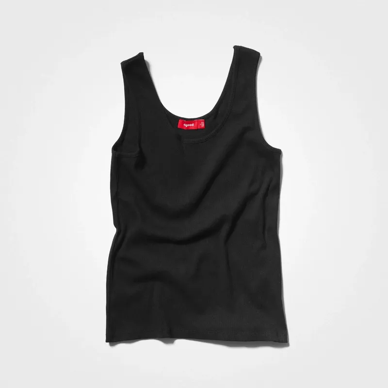 Women’s Recycled Cotton Black Tank Top, 100% Circular, X-Small