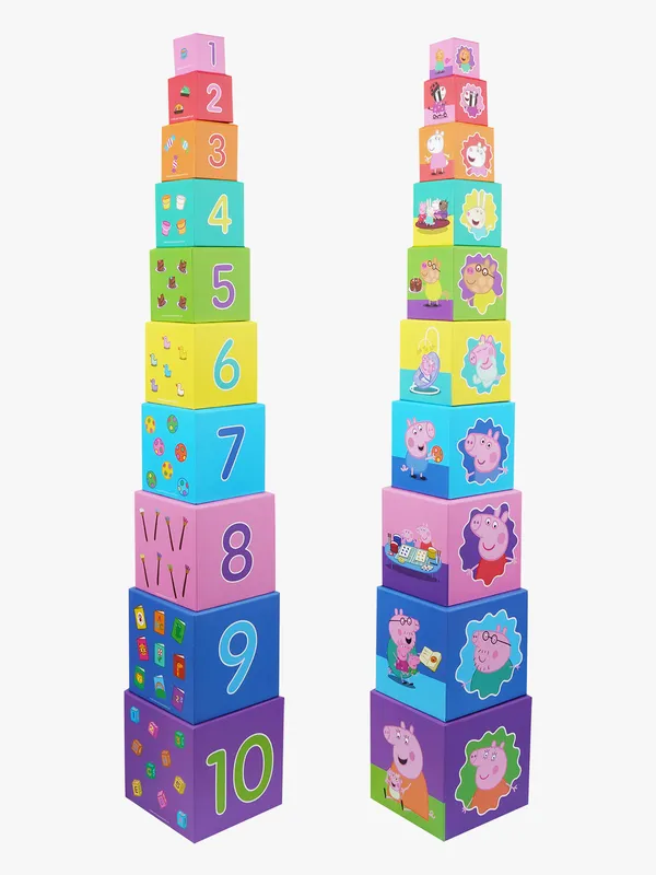 Greta Gris Stapelklossar - Stacking Cubes - 10 st