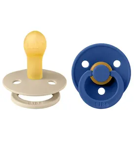 BIBS Colour Nappar - 2-pack - Stl. 2 - Rund - Vanilla/Blåklint