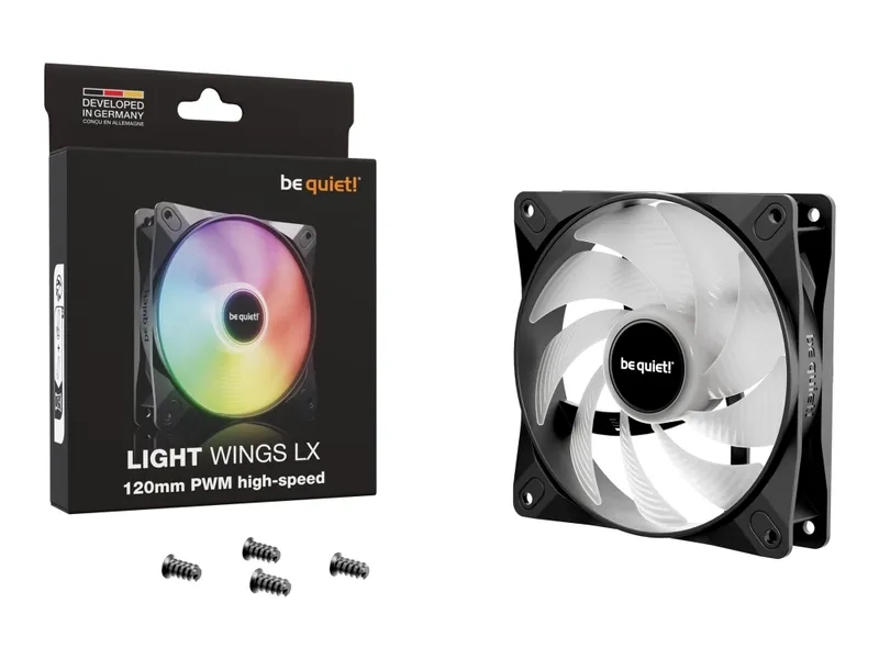 be quiet! LIGHT WINGS LX high-speed – Chassi fläkt – 120mm – Svart med RGB LED – 31 dBA