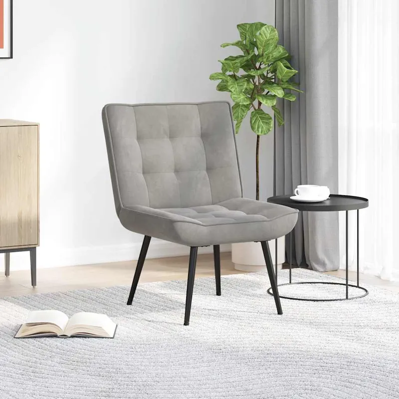 vidaXL Vilstol mörkgrå 64x74x84 cm sammet