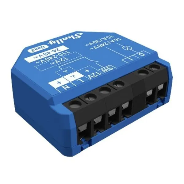 Shelly 1 Gen3 Smart strömställare 1P Blå