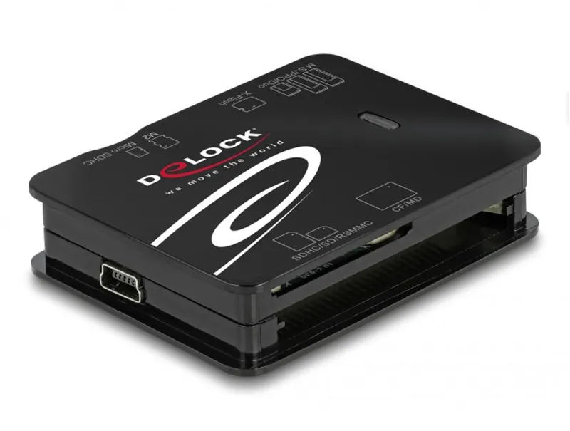 Delock Minneskortläsare för CF/SD/Micro SD/MS/xD/M2 - svart