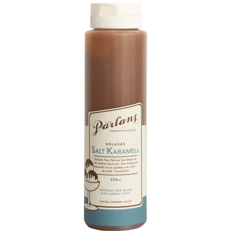 Pärlans Konfektyr Kolasås Salt Karamell i Flaska Squeeze 250ml