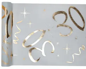Duk (löpare) Vit & Guld 30 år, 30x500 cm