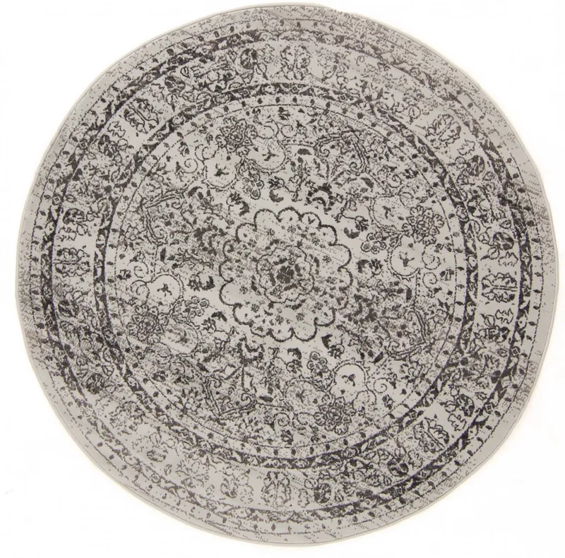 Rund matta - Peking Noble (grå) (Storlek: Ø 120 cm)