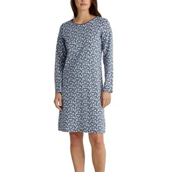 Calida Favourites Sleep Long-Sleeves Nightdress Marin bomull X-Large Dam