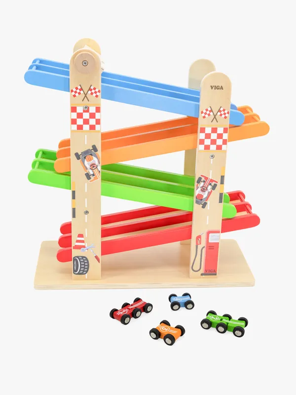 VIGA Dubbel Ramp Racerbana med Bilar