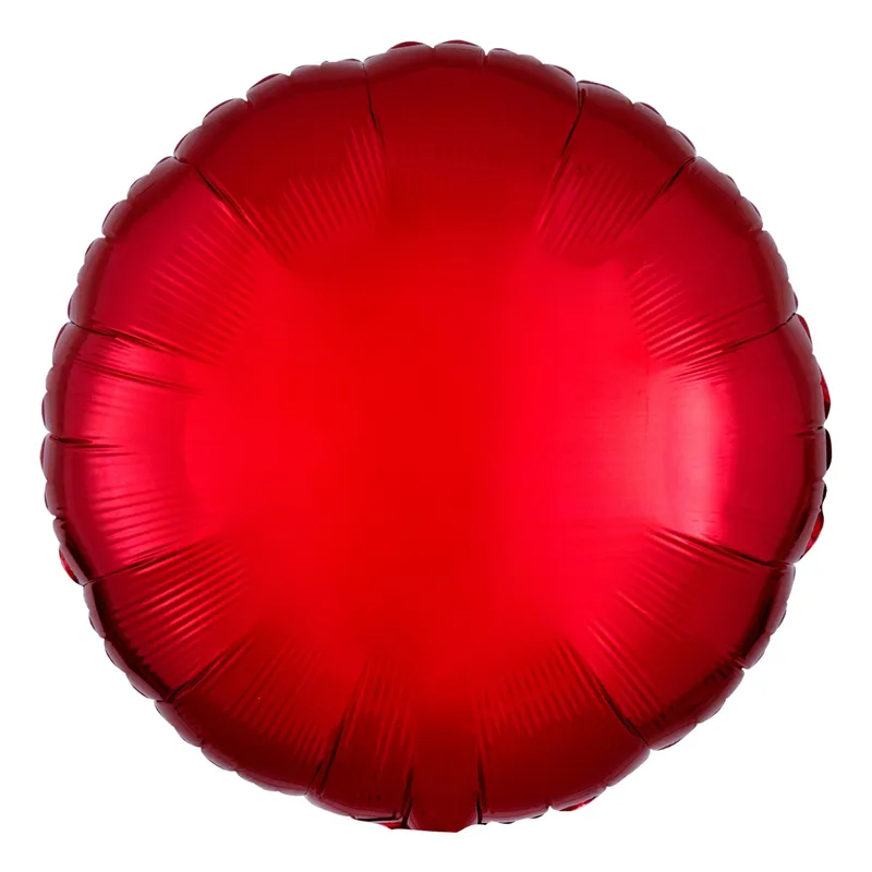 Folieballong Rund Metallic Röd