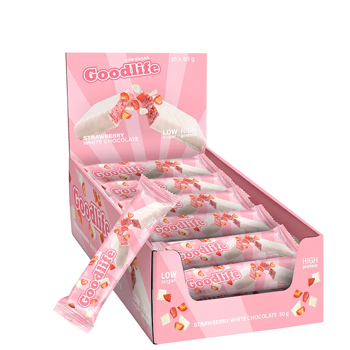 15 x Low Sugar Proteinbar 50 g - Strawberry White chocolate