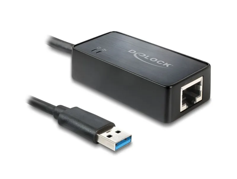 Delock USB-A nätverksadapter Gigabit LAN 1x RJ45 ASIX - svart
