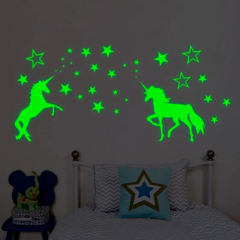 Väggklistermärken – Unicorn / Glow in the Dark (#6360)