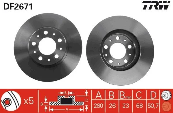 Bromsskiva TRW DF2671