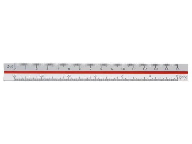 Skallinjal 15cm 1:100:200:300:400:500