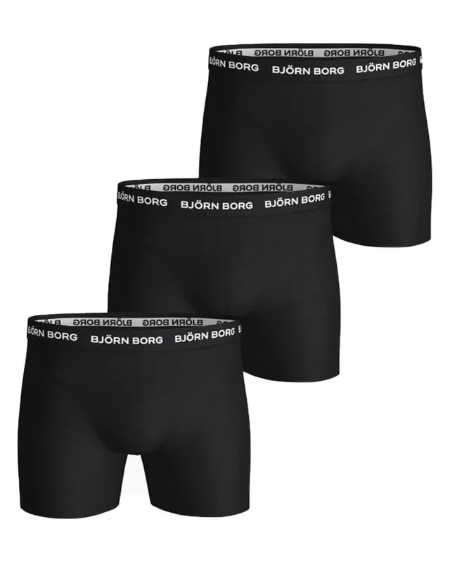 Björn Borg Cotton Stretch Boxer 3-pack, S, Black